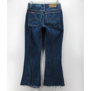 VINTAGE Mudd Jeans 7 Flare Button Fly Raw Hem Bell Bottoms Y2K 90s